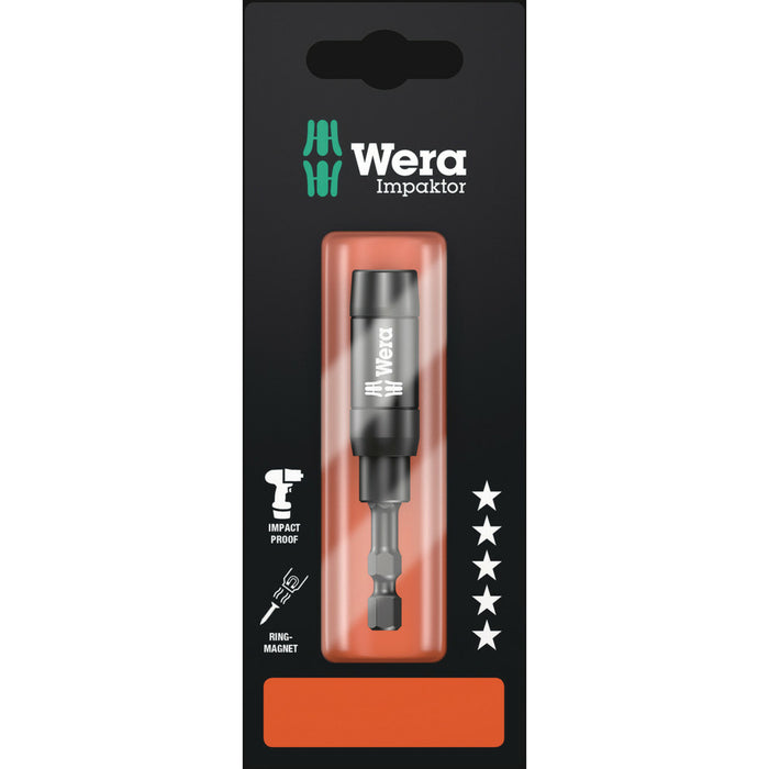 Wera 897/4 IMP R SB Impaktor holder with retaining ring and ring magnet, 1/4" x 75 mm