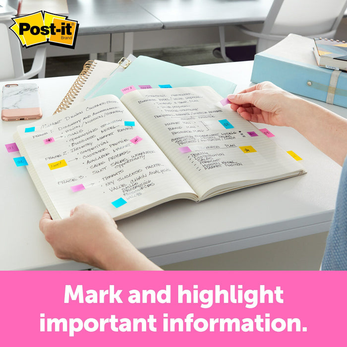 Post-it® Flags 680-RYBGVA, 1 in x 1.7 in (25,4 mm x 43,2 mm)