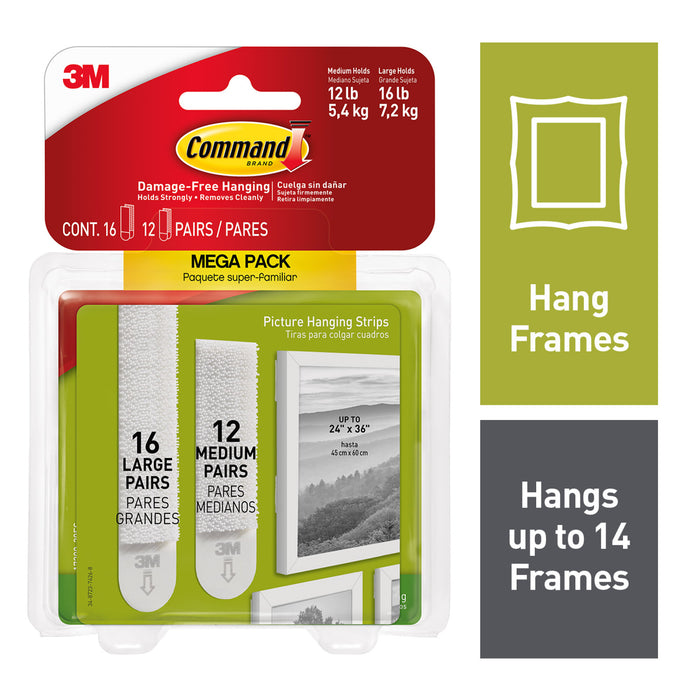 Command Large and Medium Picture Hanging Strips Mega-Pack, 17209-28ES,28 Pairs