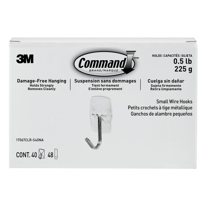 Command Clear Small Wire Hook 17067CLR-S40NA