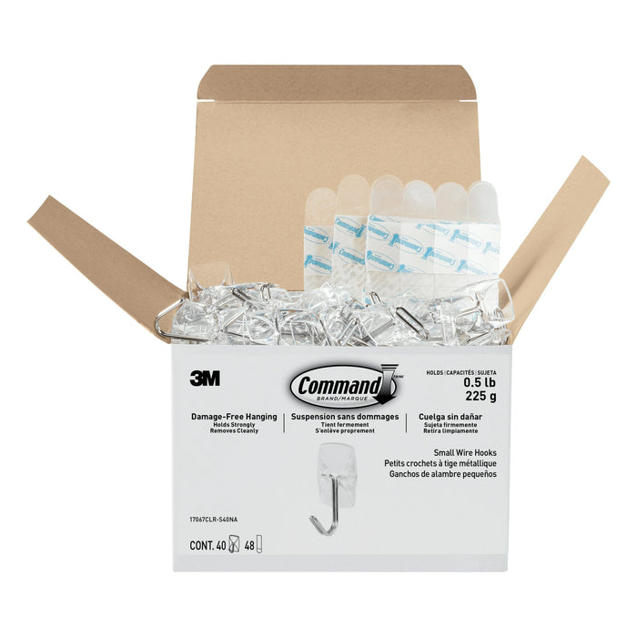 Command Clear Small Wire Hook 17067CLR-S40NA