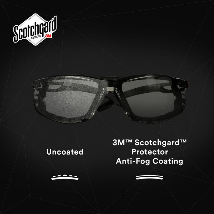 3M SecureFit 500 Series SF507SGAF-BLK-FM, Black, Scotchgard Anti-Fog Coating