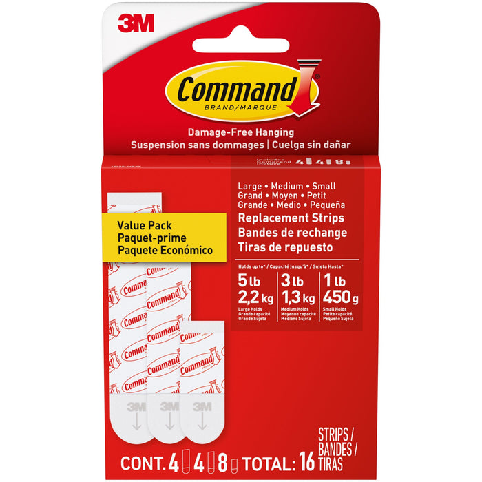 Command Assorted Replacement Strips 17200-16ESF, 16 Strips