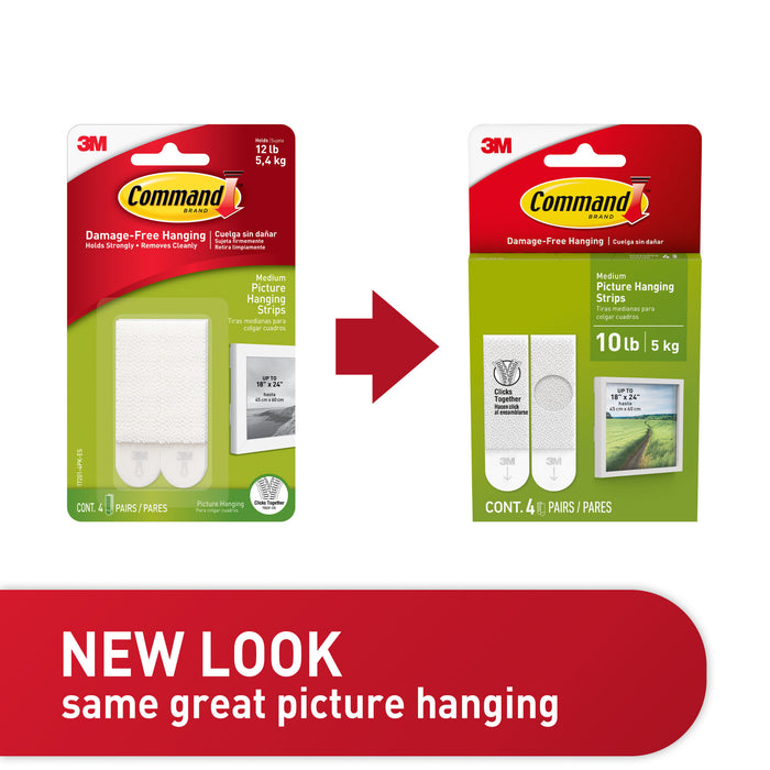 Command 10 lb White Picture Hanging Strips 17201-4PK-ES, 4 Pairs