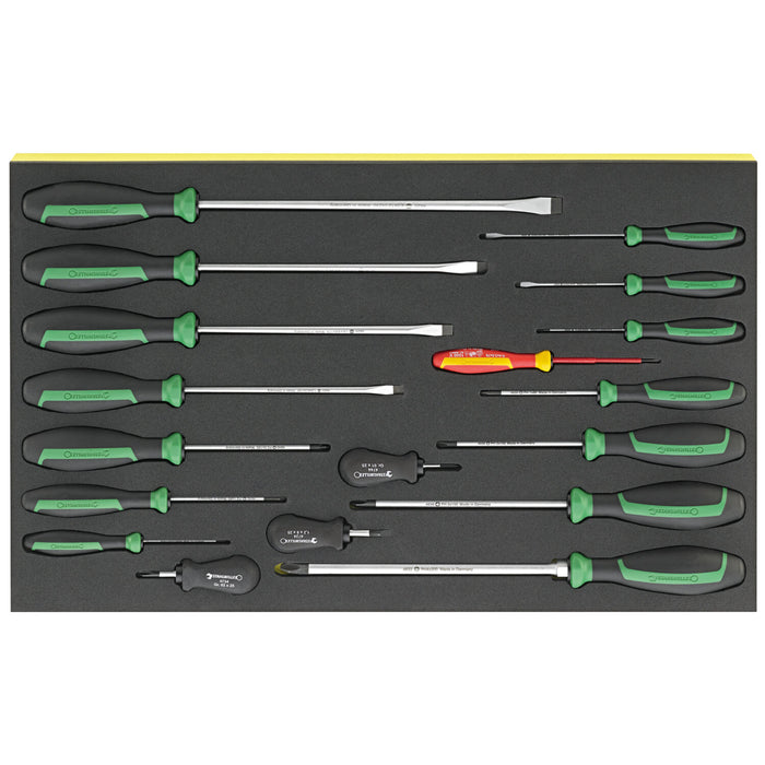 Stahlwille 96831179 TCS 4620/4660VDE DRALL+ Screwdriver Set with TCS inlay, 18 pieces