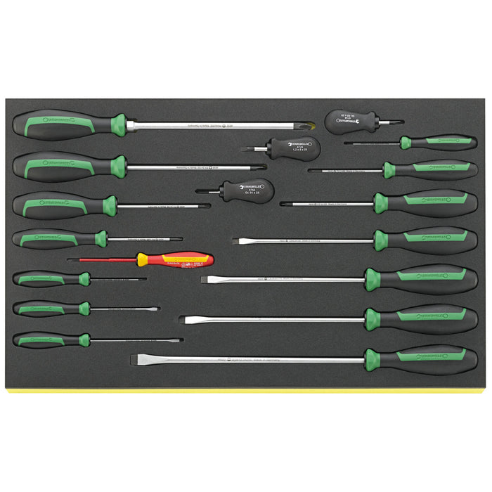 Stahlwille 96831179 TCS 4620/4660VDE DRALL+ Screwdriver Set with TCS inlay, 18 pieces