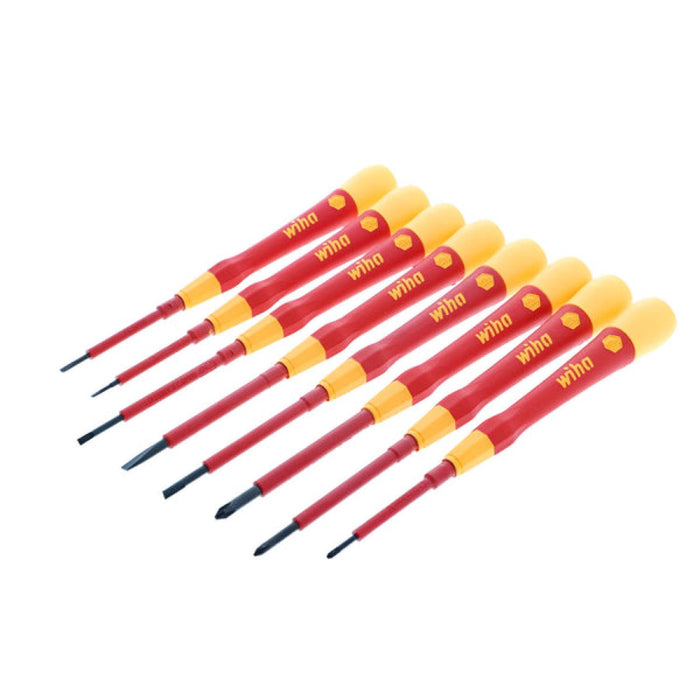 Wiha 32088 Insulated Precision Slotted and Phillips Screwdriver Set, 8 Piece