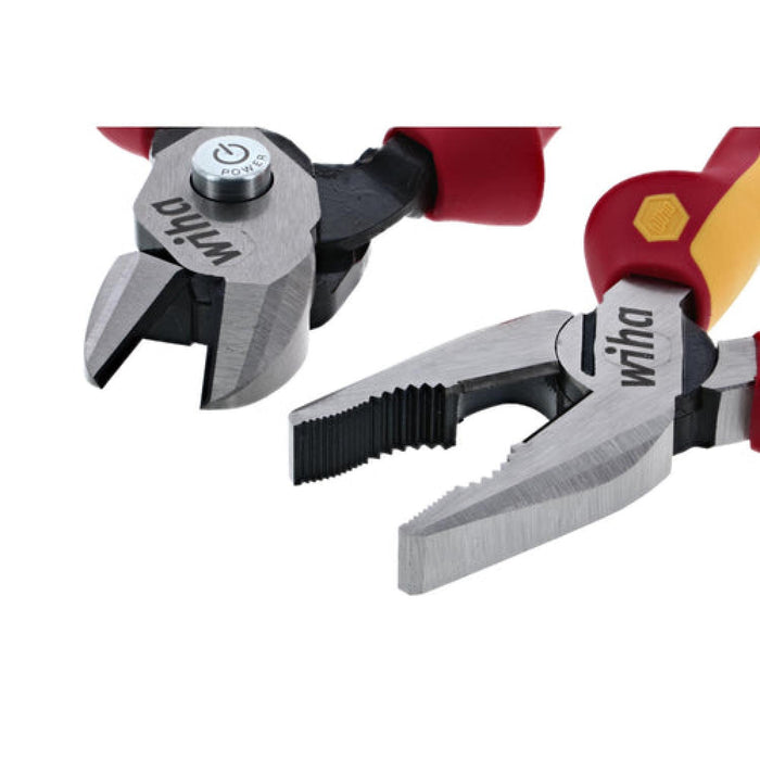 Wiha 32862 2 Piece Insulated Combination Pliers and BiCut Compound Cutters Set