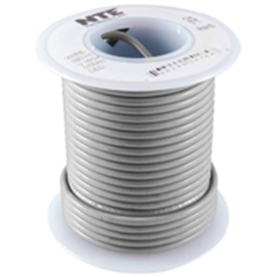 NTE Electronics WHS18-08-100 HOOK UP WIRE 300V SOLID 18 GAUGE GRAY 100'