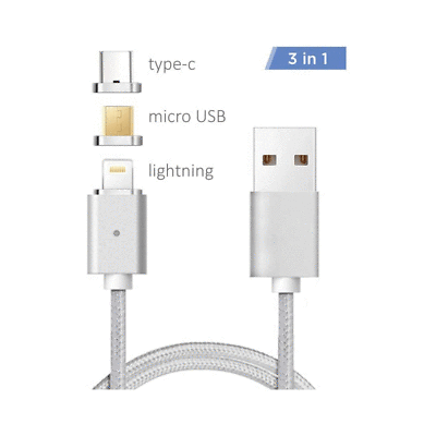 XTREMPRO 11174A 3 in 1 Magnetic Cable,Micro USB