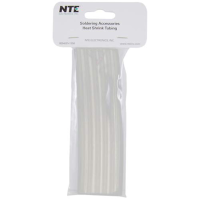 NTE Electronics 47-25206-CL Heat Shrink 1/4" Dia W/adhesive CLR 6" Length 6pcs