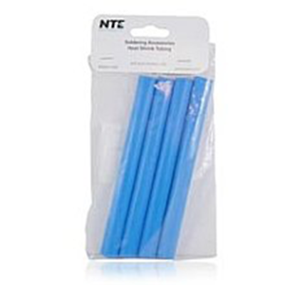 NTE Electronics 47-25406-BL Heat Shrink 1/2" Dia W/adhesive Blue 6" Length 4pcs