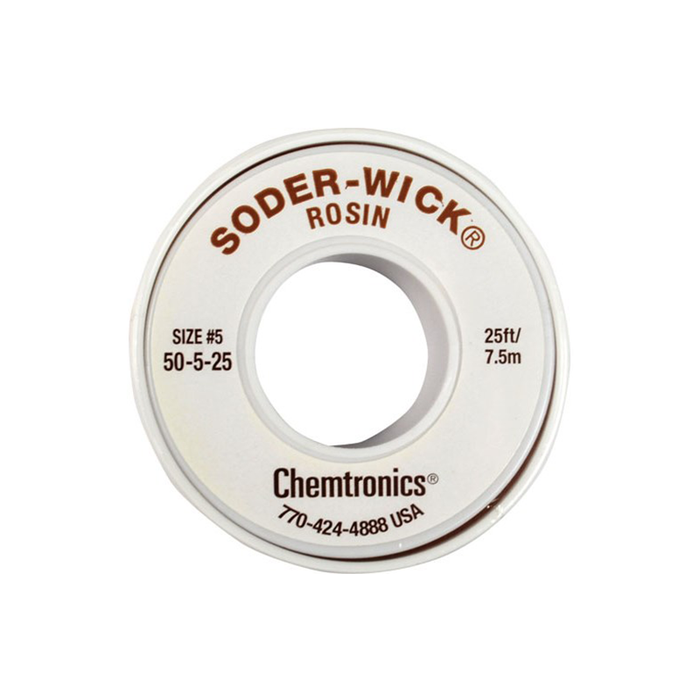 Chemtronics 50-5-25 SODER-WICK Rosin Desoldering Braid, .145", 25ft