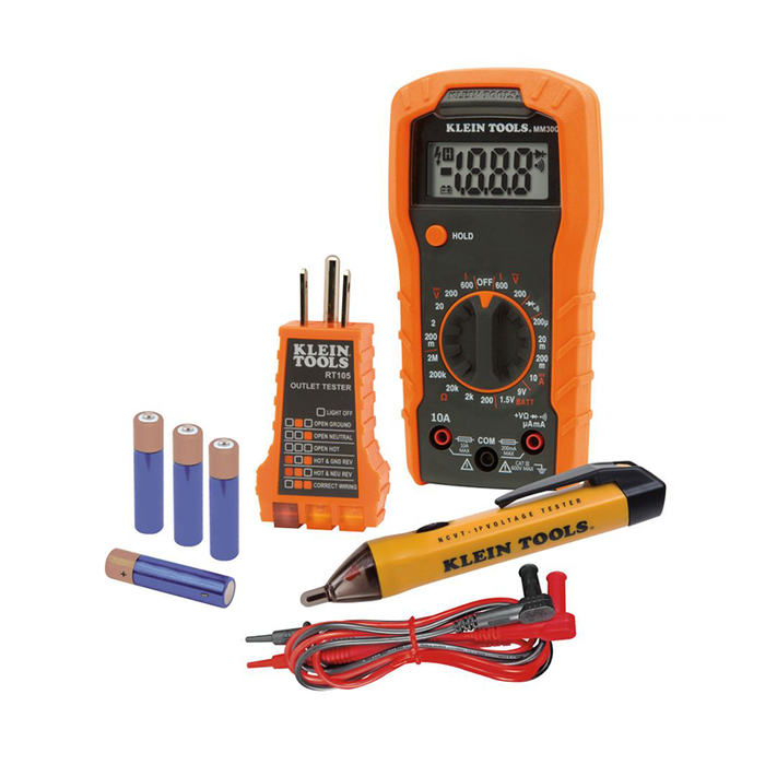 Klein Tools 69149P Multimeter, Non-Contact Volt Tester, Receptacle Tester Kit