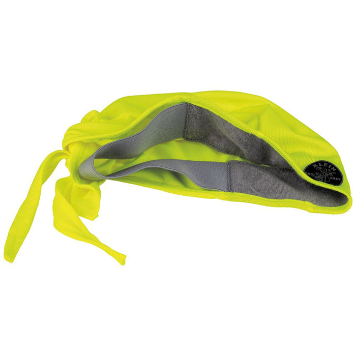 Klein Tools 60546 Cooling Do Rag, Sweat Wicking Under Helmet Skull Cap in High-Visibility Yellow, 2-Pack