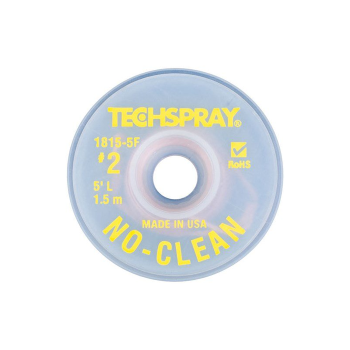 Techspray 1815-5F Desoldering Braid, No-Clean, Advanced Braid Design