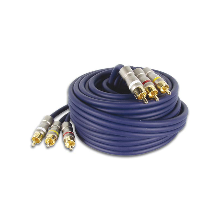 Velleman AVW151-5 RCA Audio/Video Cable, 3 x RCA Male to 3 x RCA Male, Gold-Plated, 16.4ft