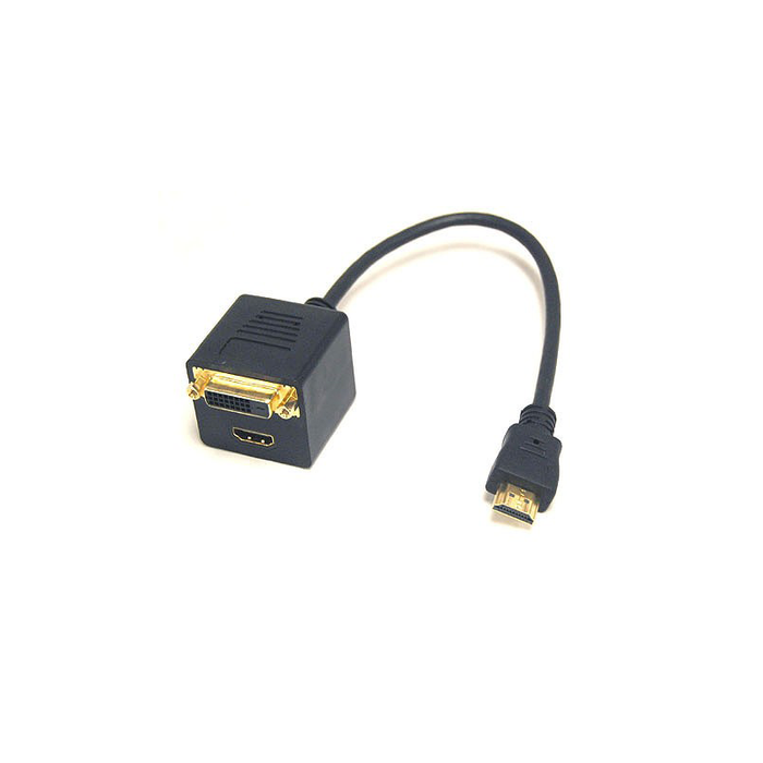 Bytecc BTA-030 HDMI Female and DVI-D(Dual link) Female with Nuts to HDMI* Male Adapter