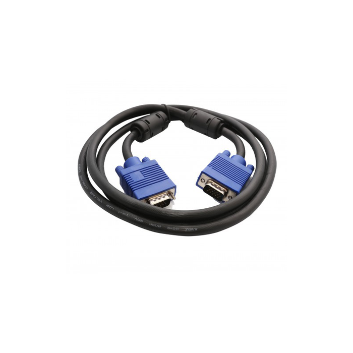 Syba CL-CAB32002 6 ft VGA HD15 Male to Male, Ferrite Cores, Nickel Plated