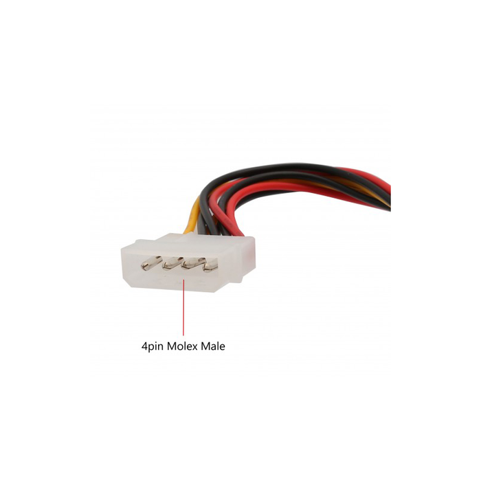 Syba CL-CAB40021 4 Pin Molex Male to Two 15 Pin SATA Power Cable