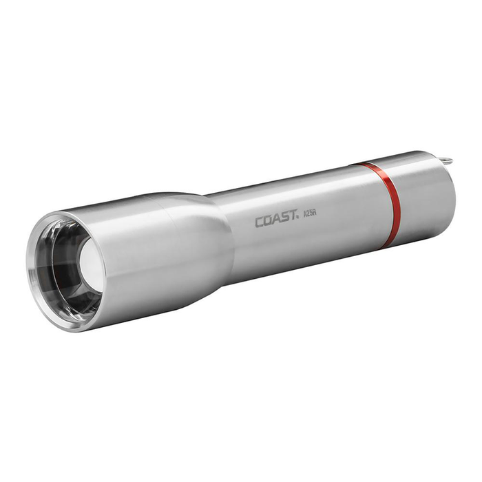 Coast A25R Stainless Steel Rechargeable Focusing Flashlight