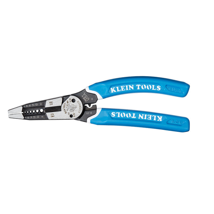 Klein Tools K12065CR Wire Cutter and Crimper Tool for Wire Cutting, Stripping, Crimping and Twisting  (8-18 AWG Solid)