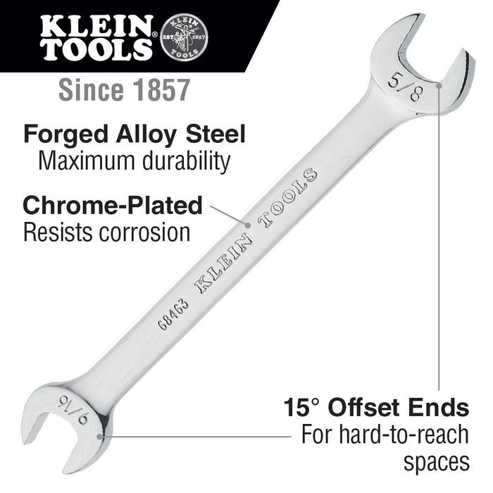 Klein Tools 68462 Open-End Wrench 1/2" and 9/16" Ends