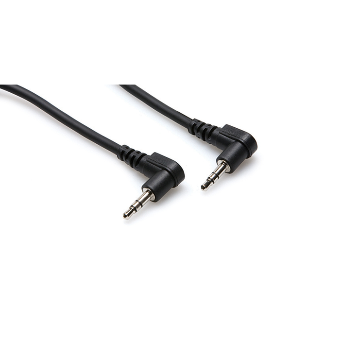Hosa CMM-103RR Right-Angle 3.5mm TRS to Right-Angle 3.5mm TRS Stereo Interconnect Cable, 3ft.