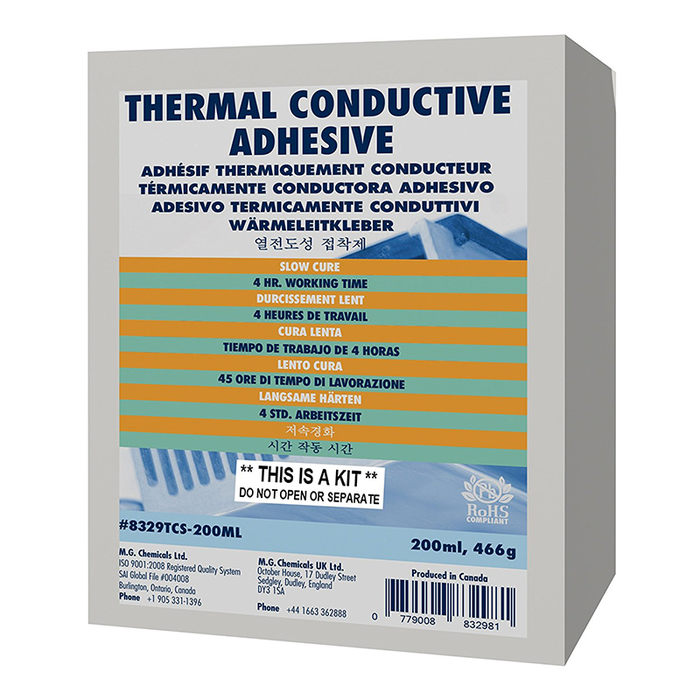 Mg Chemicals 8329TCS-200ML Slow Cure Thermal Conductive Adhesive