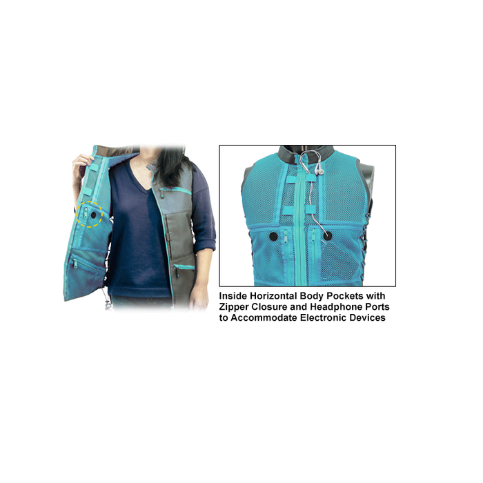 UTG PVC-VF21GB True Huntress Female Sporting Vest, Gray/Blue
