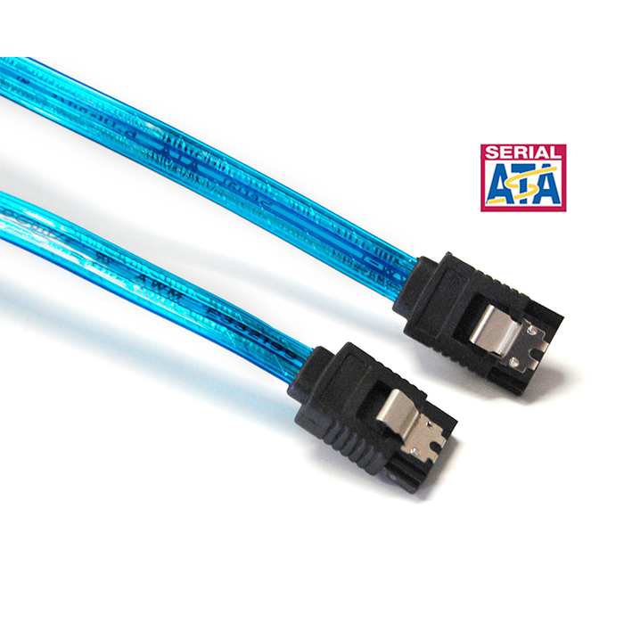 Bytec SATA-336UVB UV Blue Serial ATA III 6Gbps Cable w/Locking Latch
