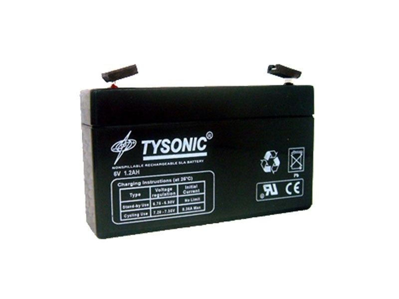 Tysonic TY-6-1.2 6V 1.2AH Sealed Lead Acid Battery