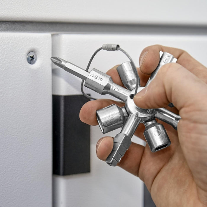 Knipex 00 11 01 Twin Key Universal Control Cabinet Key, Chrome
