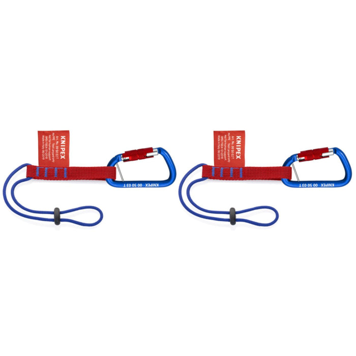 Knipex 00 50 06 T BKA 13" Tool Tethering Adaptor Straps with Captive Eye Carabiner