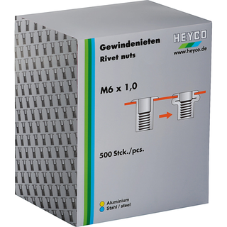 Heyco 01261500200 Rivet Nut Set M5 x 0,8 in Carton Box