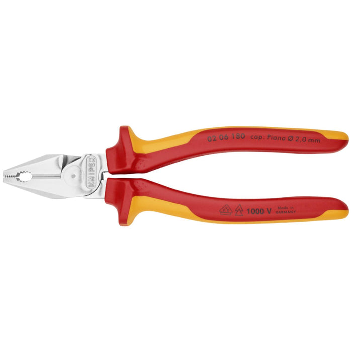 Knipex 02 06 180 High Leverage Combination Pliers-1000V Insulated