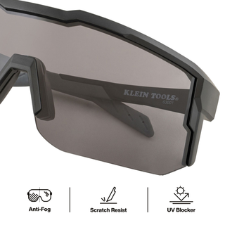 Klein Tools 03001 Blade Safety Glasses, Shaded Gray Lens