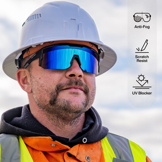 Klein Tools 03002 Polarized Blade Safety Glasses, Blue Lens