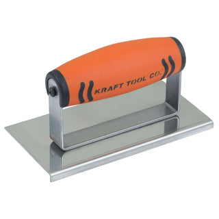 Kraft Tool CF528PF 6" x 3" 1/4" Lip 90º Stainless Steel Carpet Edger with ProForm Handle