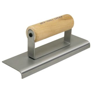 Kraft Tool CF527 8" x 2" 3/8"R Heavy-Duty Steel Edger #7 with Wood Handle