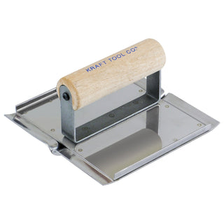 Kraft Tool CF599 6" x 6" 3/8"D 1/4"R Stainless Steel Groover with Wood Handle