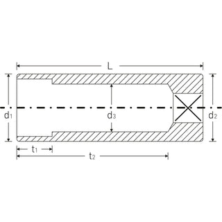 Stahlwille 01020010 40L Extra Deep 6-pt 1/4" Socket, 10 mm