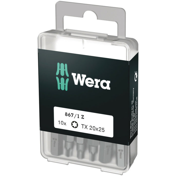 Wera 867/1 DIY TORX® bits, TX 25 x 25 mm, 10 pieces