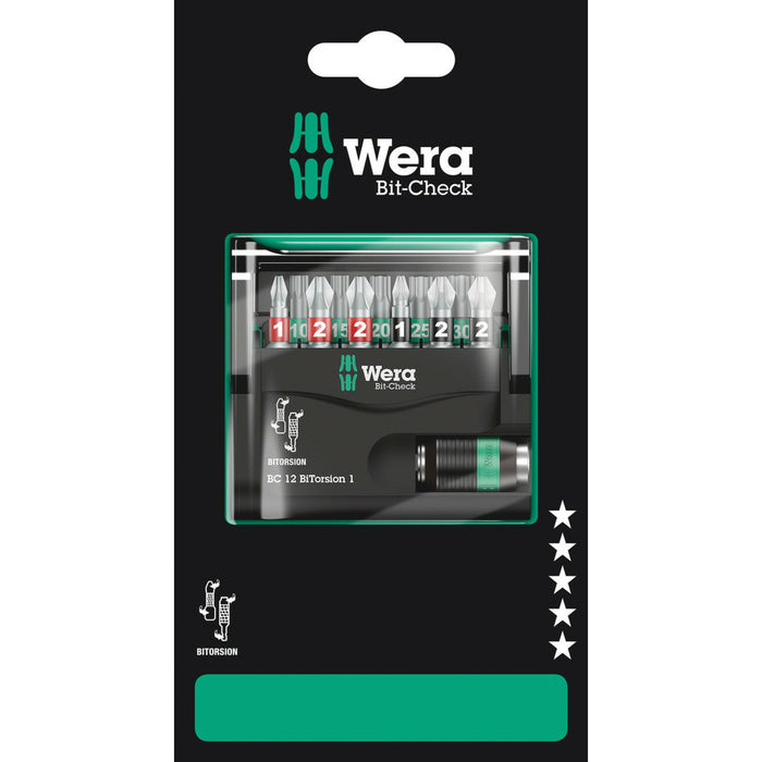 Wera Bit-Check 12 BiTorsion 1 SB, 12 pieces