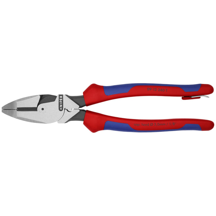 Knipex 09 12 240 T BKA 9 1/4" Ultra-High Leverage Lineman's Pliers with Fish Tape Puller, Crimper, Tether Attachment