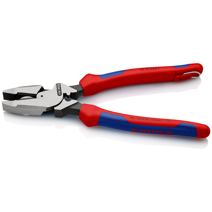 Knipex 09 12 240 T BKA 9 1/4" Ultra-High Leverage Lineman's Pliers with Fish Tape Puller, Crimper, Tether Attachment