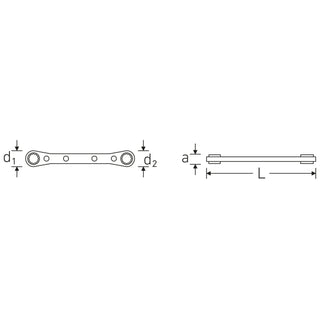 Stahlwille 41130708 25 Ratchet ring Spanner, 7 x 8 mm