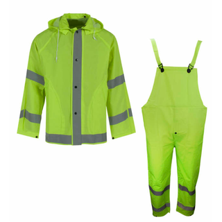 Neese 1820S Econo-Viz 3-Piece Rain Suit with Reflective Tape - Hi-Vis Lime