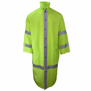 Neese 1870C Econo-Viz Coat with Snap-On Hood and Reflective Tape - Hi-Vis Lime