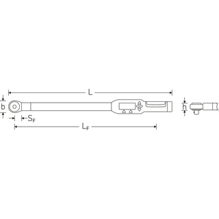 Stahlwille 96501640 Electronic Torque Wrench, L. 1068 mm